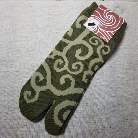 Green Pattern Tabi Socks