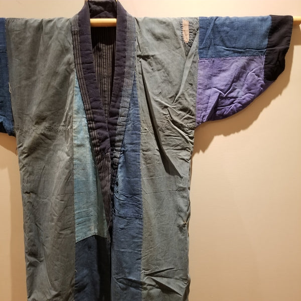 Aizome Indigo Antique Reversible Folk Boro Noragi