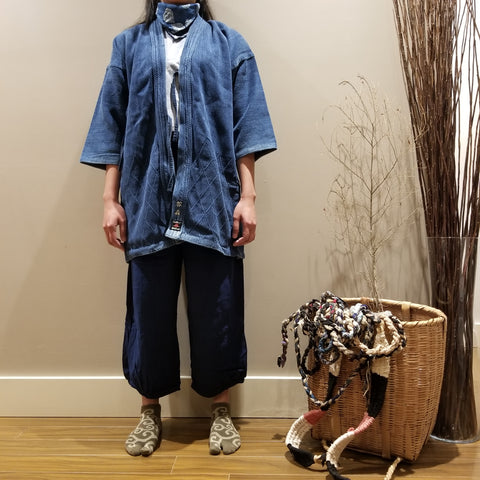 1970s ANTIQUE INDIGO KENDO SASHIKO SWORDMAN JACKET