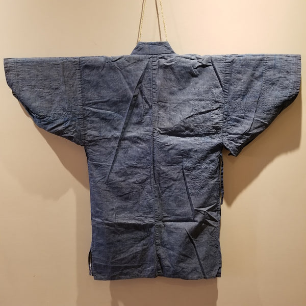 Indigo Antique Folk Boro Patchwork Reversible Noragi Farmers Jacket