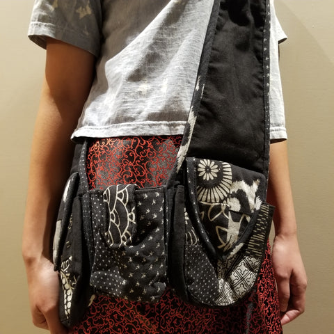 Patchwork Shoulder Bag with Zip