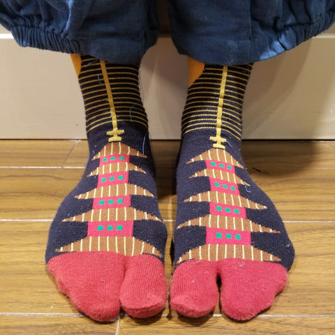 Temple of Japan Print Tabi Socks (high ankle length)