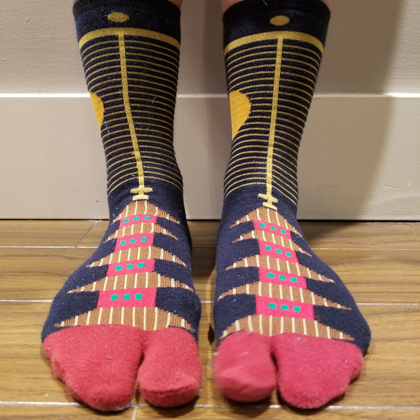 Temple of Japan Print Tabi Socks (high ankle length)