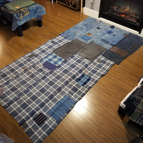 Patchwork Sashiko Zanshi Fabric Sheet