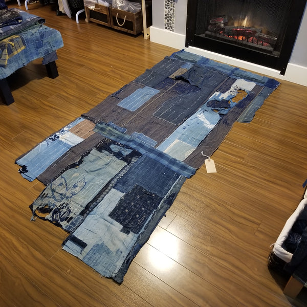 Boro Indigo Patchwork Sashiko Fabric Sheet