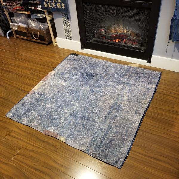 Boro Patchwork Sashiko Floor Rug 118cm x 119cm