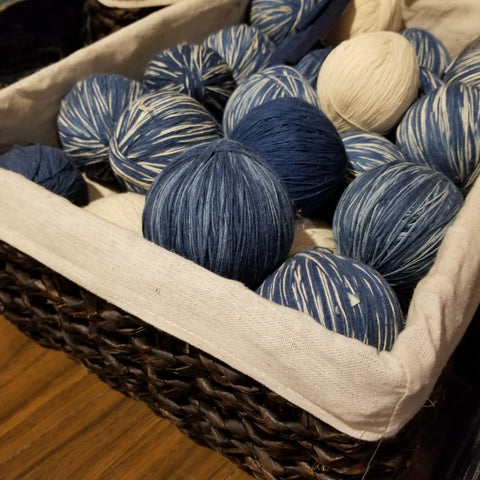 indigo dyed cotton ball