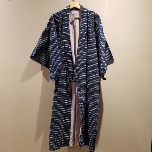 Ikat Kasuri Indigo Reversible Noragi Kimono