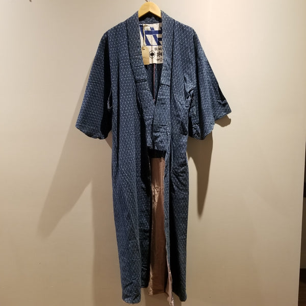 Kasuri Indigo Dye Long Kimono
