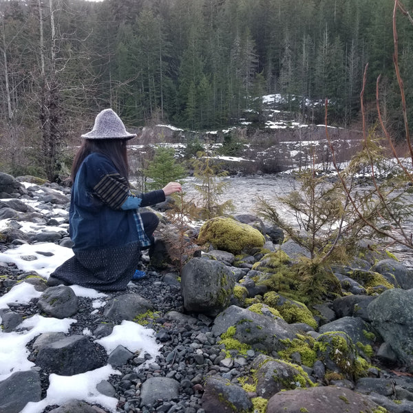 Shima Zanshi Kasuri Indigo Boro Noragi Jacket