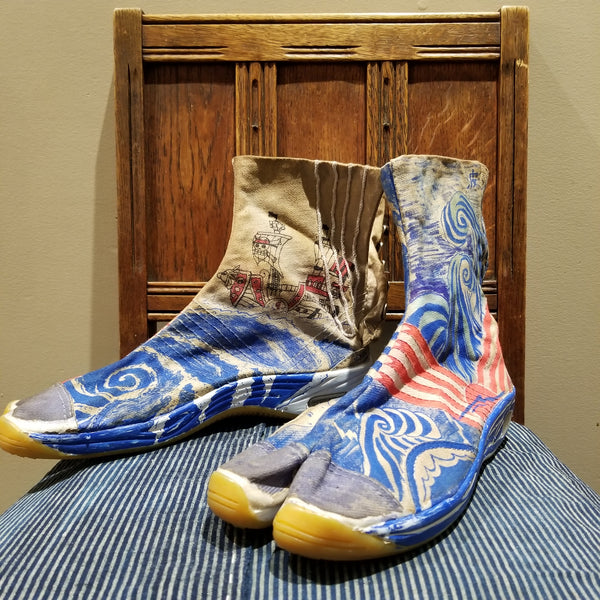 Big Waves & One Piece Sunny Coffee Dye Tabi Shoes - Size Japan 27