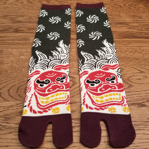 Lion pattern Tabi Socks( high ankle length)