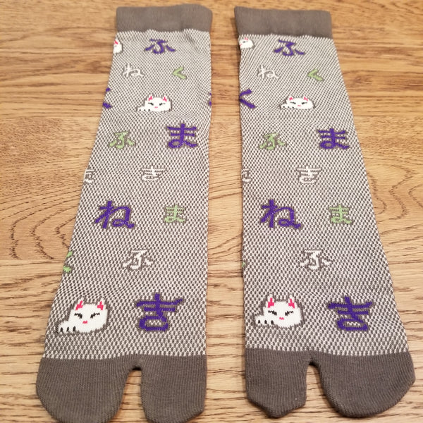 Kitty Cat pattern Tabi Socks( high ankle length)