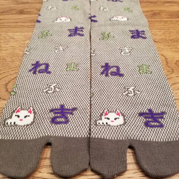 Kitty Cat pattern Tabi Socks( high ankle length)