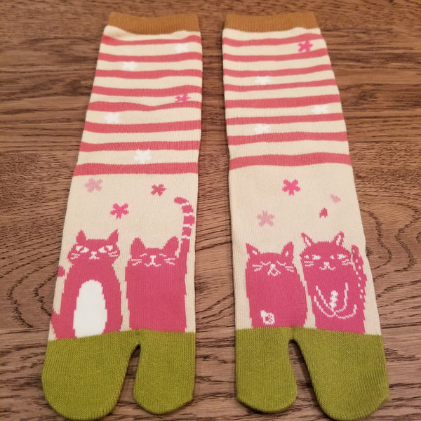 Cat pattern Tabi Socks( high ankle length)