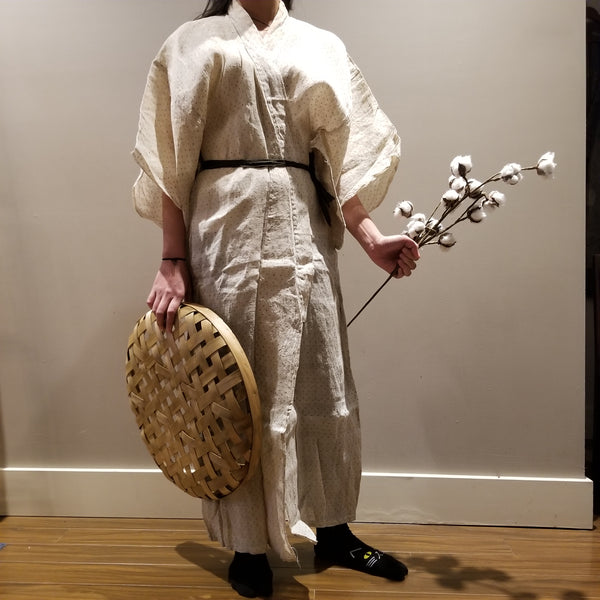 Vintage Hemp Fabric Folk Kimono