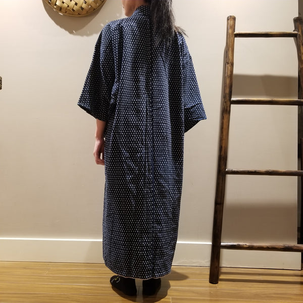 Ikat Kasuri Indigo Reversible Noragi Kimono