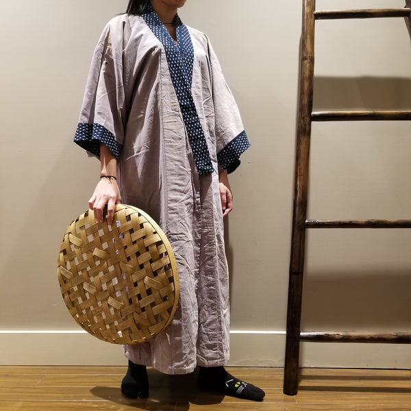 Ikat Kasuri Indigo Reversible Noragi Kimono
