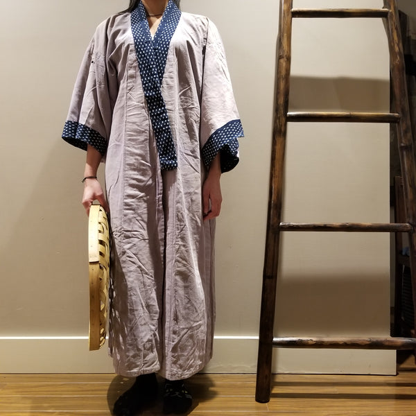 Ikat Kasuri Indigo Reversible Noragi Kimono