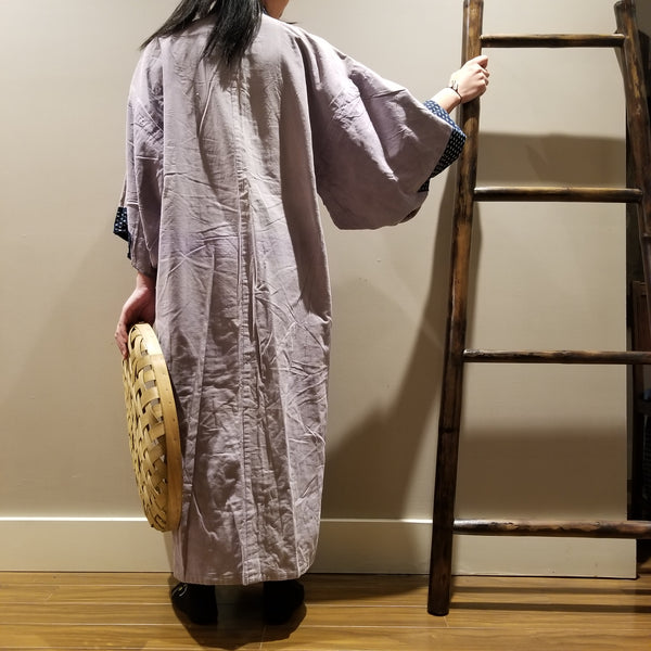 Ikat Kasuri Indigo Reversible Noragi Kimono