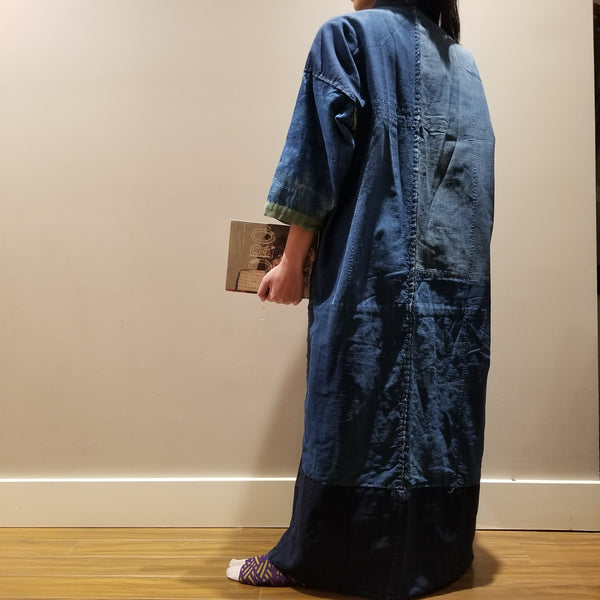 Reversible Indigo Kasuri Noragi Jacket
