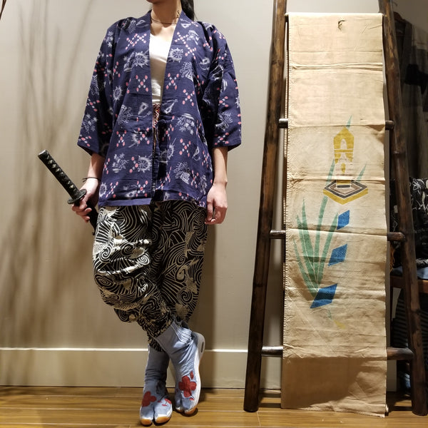 Vintage Kasuri Reversible Folk Farmer's Jacket