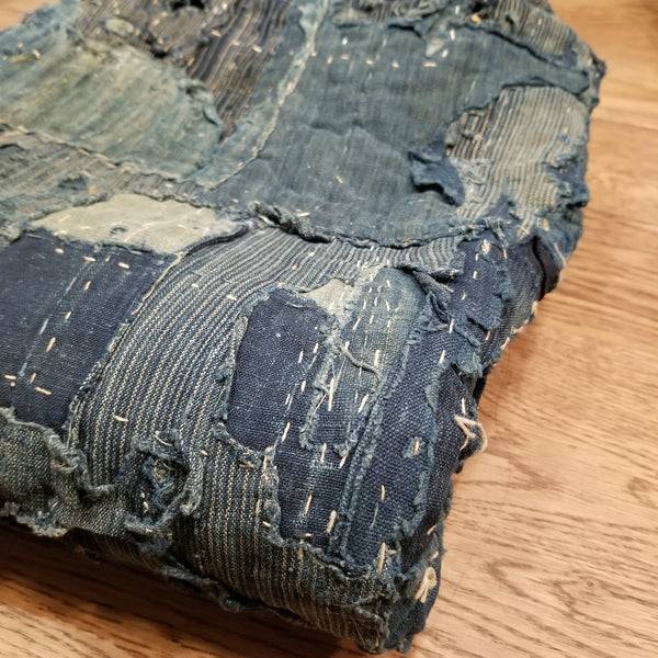 Indigo Boro Patchwork Sashiko Fabric 144cm x 120cm
