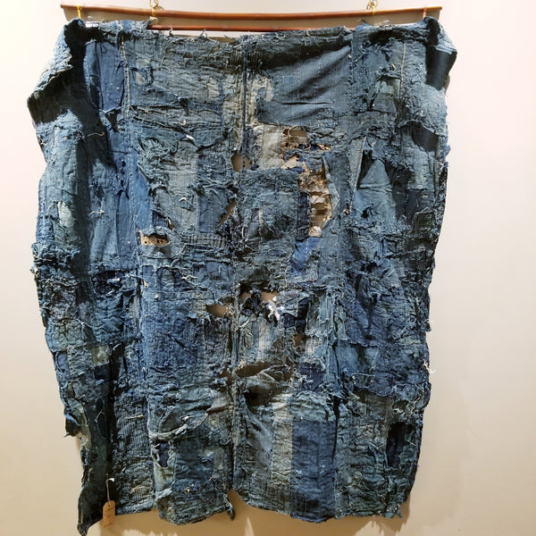 Indigo Boro Patchwork Sashiko Fabric 144cm x 120cm