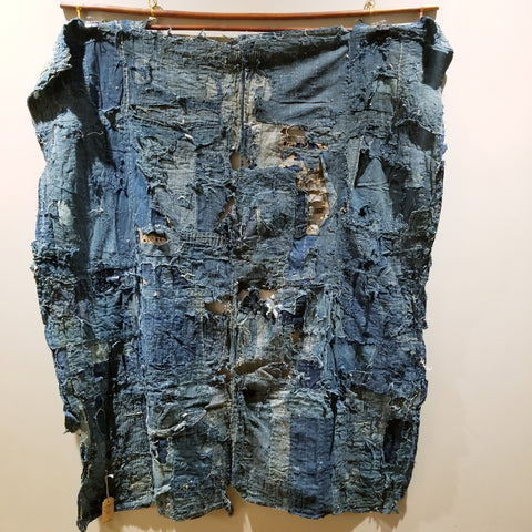 Indigo Boro Patchwork Sashiko Fabric 144cm x 120cm