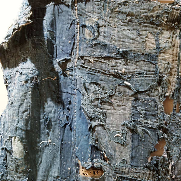 Indigo Boro Patchwork Sashiko Fabric 144cm x 120cm