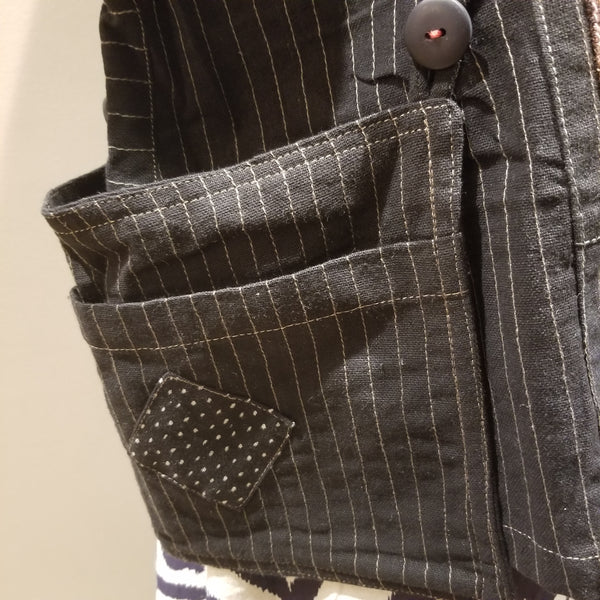 Black Patchwork Blouse Top