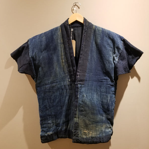 Reversible Thick Laying Boro Indigo Farmer's Noragi Jacket