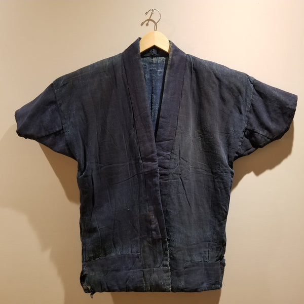 Reversible Thick Laying Boro Indigo Farmer's Noragi Jacket
