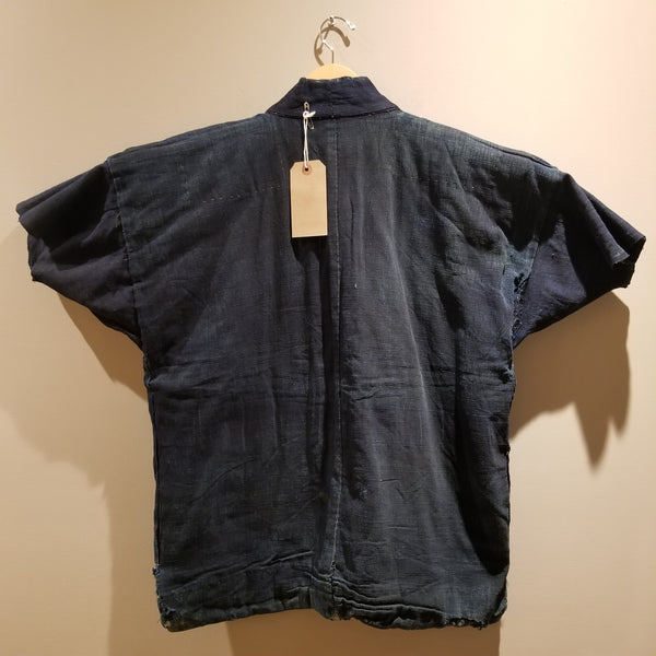 Reversible Thick Laying Boro Indigo Farmer's Noragi Jacket