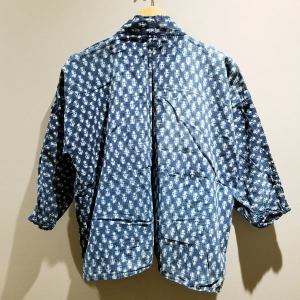 Vintage Indigo Kasuri Haori Jacket