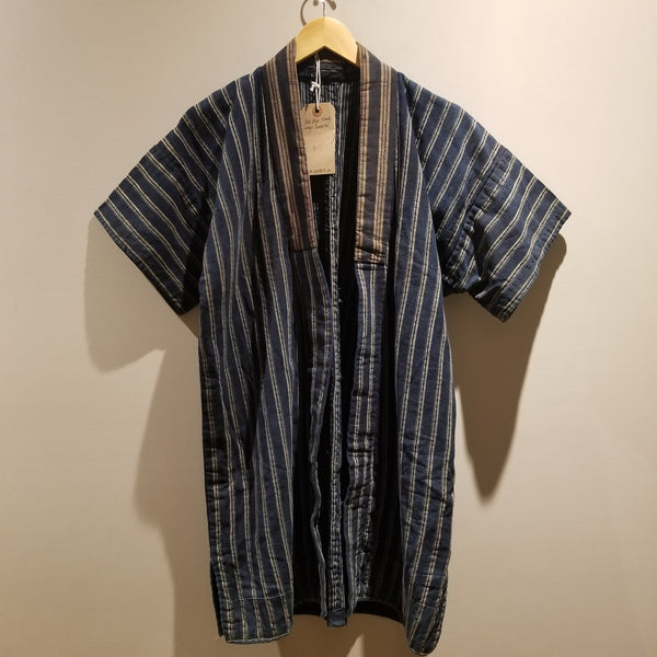 Folk Style Japanese Vintage Noragi Jacket with Sashiko Stitching