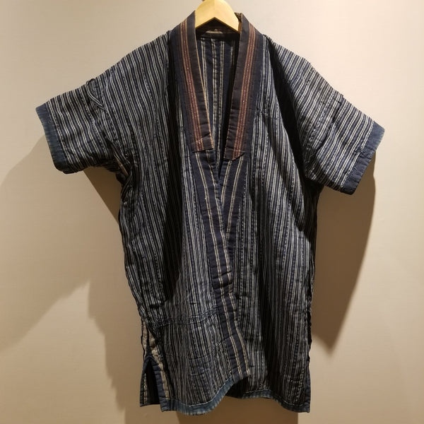 Folk Style Japanese Vintage Noragi Jacket with Sashiko Stitching