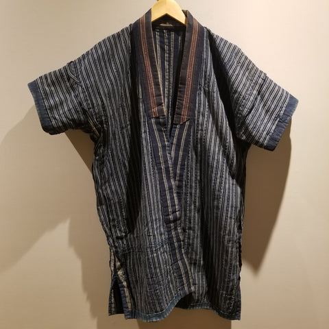 Folk Style Japanese Vintage Noragi Jacket with Sashiko Stitching