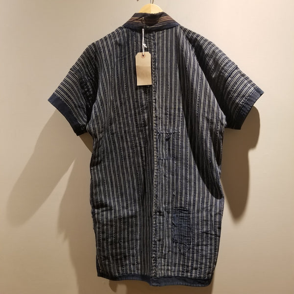 Folk Style Japanese Vintage Noragi Jacket with Sashiko Stitching