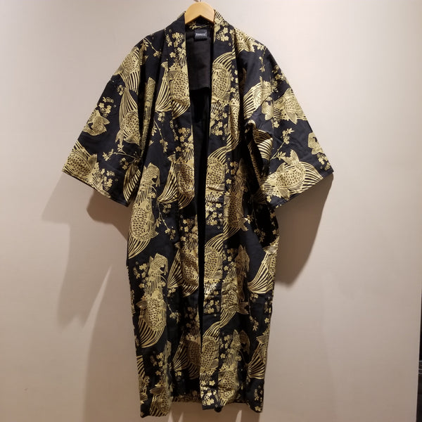 Golden Sakura Koi Long Noragi Kimono