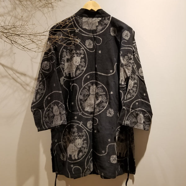 Neko Cat Black Noragi Kimono Regular