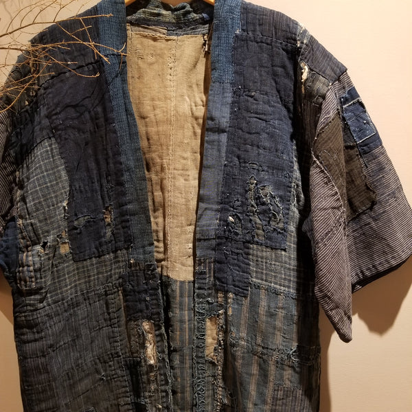 Edo-Meiji Era Antique Boro Patchwork Farmer's Jacket