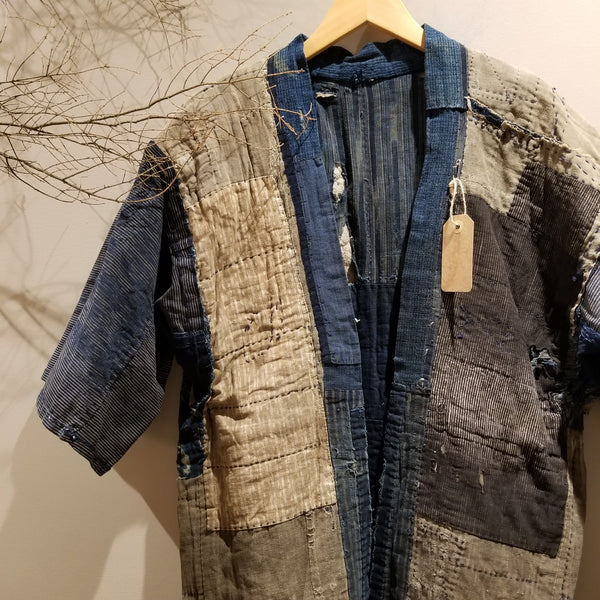 Edo-Meiji Era Antique Boro Patchwork Farmer's Jacket