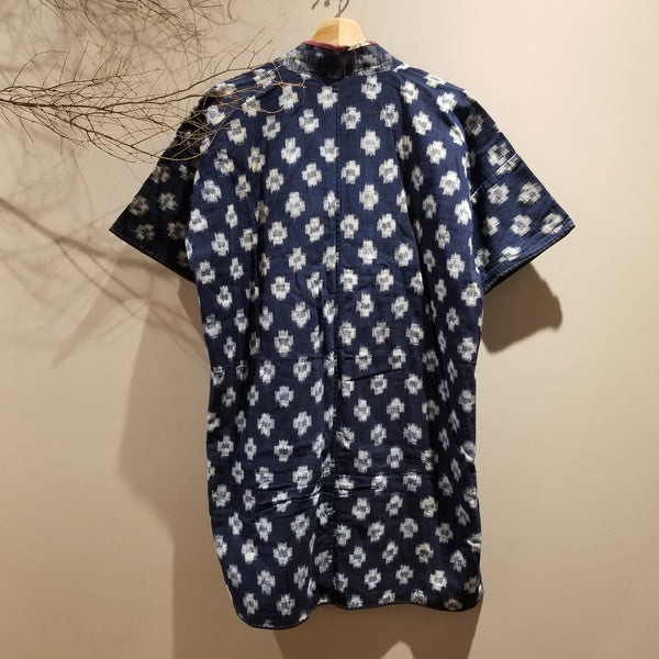 Vintage Kasuri Ikat Indigo Sashiko Noragi