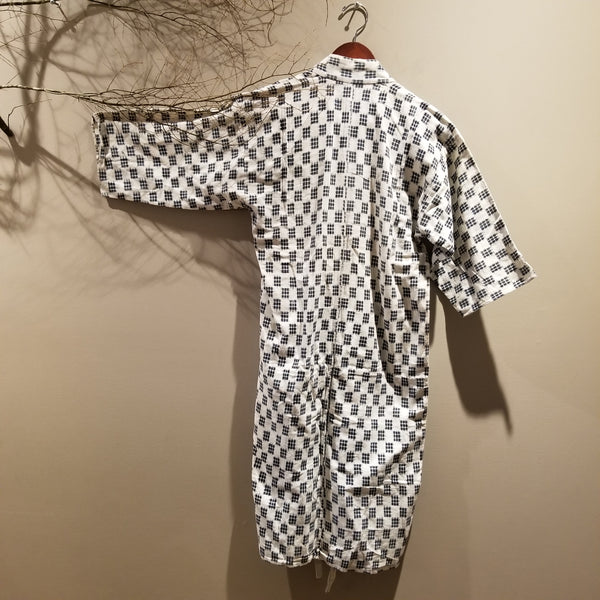 Vintage Kasuri Ikat Indigo Kimono Robe