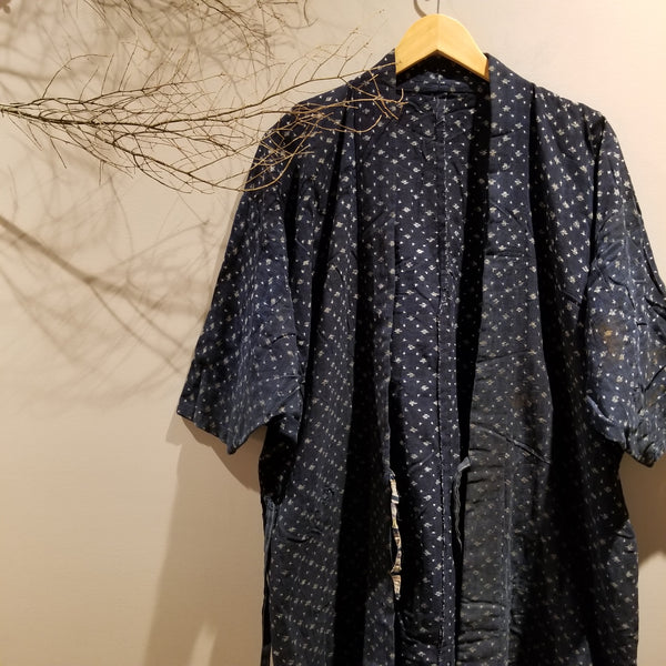 Kasuri Ikat Indigo Long Noragi