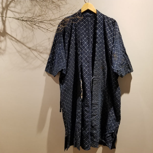 Kasuri Ikat Indigo Long Noragi