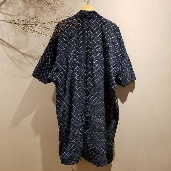 Kasuri Ikat Indigo Long Noragi
