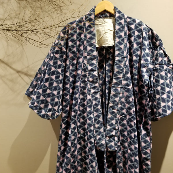 Kasuri Ikat Long Kimono Robe