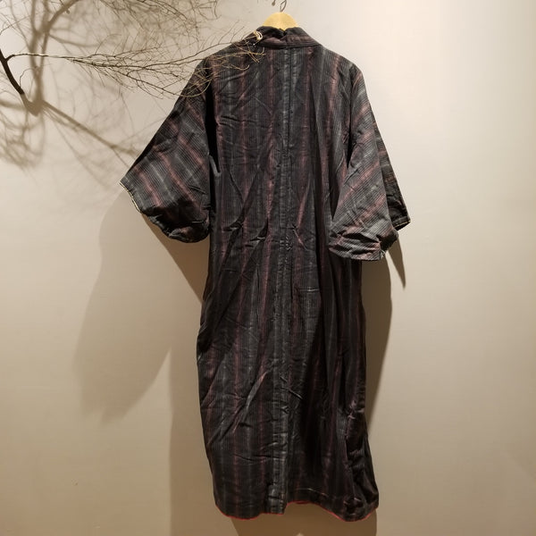 Vintage Shima Patchwork Reversible Noragi Kimono